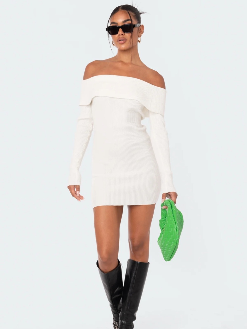 NWT Edikted Emma Foldover Knitted Dress
